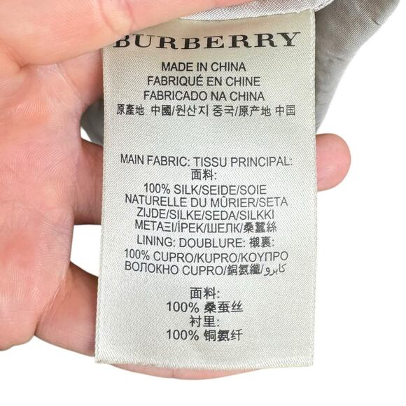 Burberry Brit 12 100% Silk Brown Tan Houndstooth 3/4 Sleeve Button Mini Dress - Picture 12 of 13